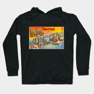 Greetings from Big Spring Texas - Vintage Large Letter Postcard Hoodie